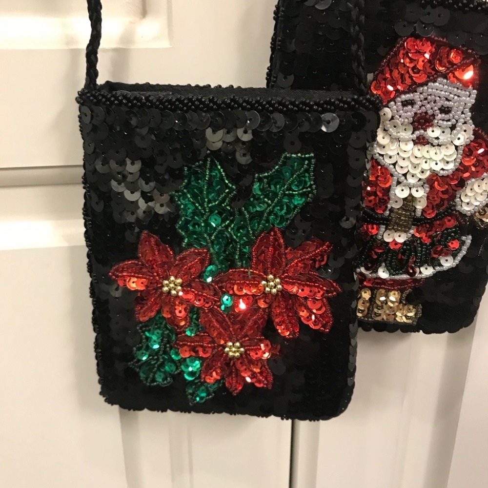 Christmas Sequin Set of 2 Evening Bags